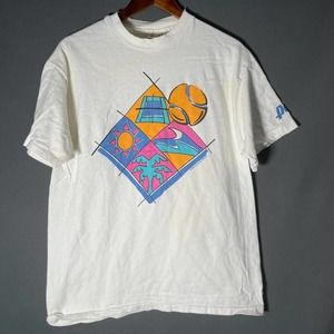 Vintage tennis ball sun vacation t shirt